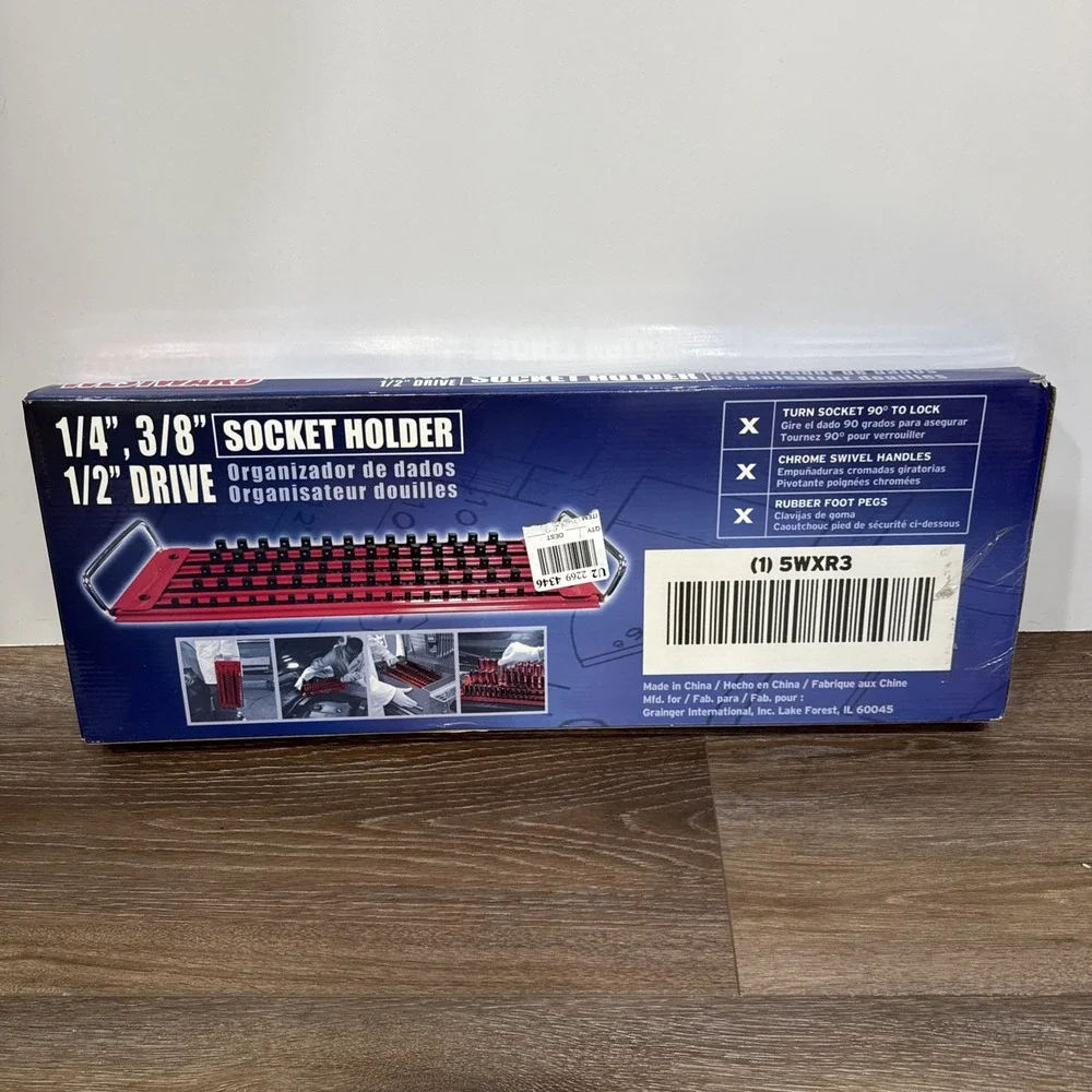 New WESTWARD 5WXR3‎ Socket Tray,Red,Steel 1/4